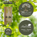 ASTARIN 20th Wind Chimes for Couple, Personalized Wind Chimes for Anniversary, Couple Gifts for Keepsake, Deep Tone Windchime Romantic Gift for Women Men by CozyNest Decor