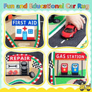 Kids Rug, Race Track Baby Play Mats, Realistic 3D Cascading Surround Route, 6x9 Ft Kids Rug for Playroom, Great for Playing with Cars and Toys, Non-Slip Car Carpet by CozyNest Decor