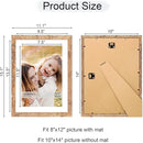 10x14 Picture Frame Set of 4, 10 x 14 Wood Photo Frames with Mat for 8x12 or 30x40cm Diamond Painting Art, Wooden Frame with Real Glass Cover for Wall and Tabletop Display,Brown by CozyNest Decor