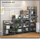 4NM No Assembly Foldable Bookshelf, 6-Shelf Collapsible Bookcase Storage for Small Spaces, 74" H, All Black by CozyNest Decor
