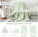 jinchan Boho 100% Cotton Blanket Muslin Lightweight Twin Size Throw Blanket Reversible for Couch Soft Cozy All Season 3-Layer Throw Coverlet Blanket for Bedroom Living Room Decor Green 60x80 Inches by CozyNest Decor