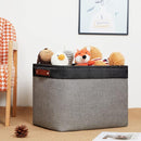 DULLEMELO Storage Bins 16"x12"x12" With Leather Handles for Organizing,Decorative Collapsible Storage Baskets for Shelves Closet Home Office (Black&Grey) by TinyTreasures Baby Boutique