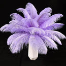 THARAHT Lavender Ostrich Feathers 12pcs Natural Bulk 8-10Inch 20cm-25cm for Crafts Wedding Party Centerpieces Flower Arrangement Easter Gatsbi and Home Decoration Feather by CozyNest Decor