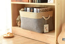 TheWarmHome Storage Basket - 15.7L×11.8W×8.3H 1 Pack Large Baskets for Organizing Shelves, Storage Bins for Clothes Book Shelf Home Fabric Storage Cubes (Gold and Grey) by TinyTreasures Baby Boutique