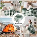 LURKA Checkered Sherpa Fleece Twin-Size Bed Blanket - Extra Thick and Warm Winter Soft Fuzzy Plush Blanket for Couches, Beds & Pets, Sage, 60x80 Inches by CozyNest Decor