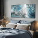 SOUGUAN Landscape Art Posters Blue Pictures Wall Decor Grey Forest Wall Prints Botanical Artwork for Dining Room Bedroom 20"x 40" Contemporary Wall Art by CozyNest Decor