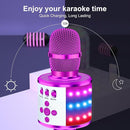 BONAOK Karaoke Microphone for Kids & Adults - Bluetooth Microphones Singing Mic with Disco Lights, Echo Effect, Built-in Speaker Portable Karaoke Player for Party Travel Gifts Q78(Purple) by TinyTreasures Baby Boutique