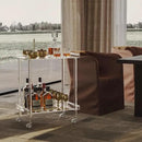 HMYHUM Acrylic Bar Cart, Rolling Serving Cart with 4 Lockable Wheels for The Home Bar, Kitchen, Living Room, Modern, 2-Tier, 23.6" L x 15" W x 30" H, Clear by CozyNest Decor