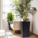 22.5" Tall Planters Set of 2, Outdoor＆Indoor Black Planter Pots, High Front Porch Planter Pots with Drainage Holes＆Water Level Monitor＆Inner Bucket, Automatic Watering, Black by CozyNest Decor