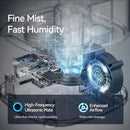 Cool Mist Humidifiers for Bedroom, 2.0L Small Humidifier for Baby and Plant, Last Up to 10H on Max Mist Setting, Auto Shut-Off, Auto-Off Indicator, 360° Nozzle by TinyTreasures Baby Boutique