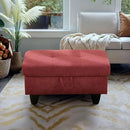 Ottoman Rectangular Storage Ottoman Bench, Flannel Footrest Stool Footstool with Lid for Living Room, Bedroom, Entryway, Red, 28.5"x19"x17.5" by CozyNest Decor