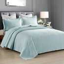 MarCielo 3-Piece 100% Cotton Oversized Bedspread Lightweight Quilt Coverlet Embroidery Farmhouse Bedding Set (TM Mint Green, Oversized Queen (100"x106")) by CozyNest Decor