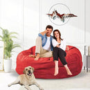 Bean Bag Chair for Adults 4FT,Soft Removable Cover for Teens/Girls Bedroom,Fluffy Giant Round Floor Beanbag Lounger Chairs (No Filler,Big Red) by CozyNest Decor