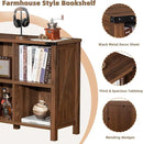 Farmhouse 6 Cube Book Shelf, Wood 3 Tier Storage Organizer Bookshelf, Brown Walnut 47" Horizontal Cubby Bookcase with Legs, Rustic Entryway Book Case, Long Display Cabinet for Bedroom, Office by CozyNest Decor