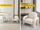 Modern Sherpa Accent Chair, Teddy Upholstered Arm Single Sofa, Cozy Fluffy Reading Chair for Living Room, Bedrooms, Corner (Cream White) by CozyNest Decor