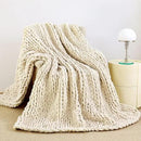 Admitrack Chunky Knit Blanket Throw 51"x63", 100% Hand Knit Chenille Throw Blanket for Sofa & Home Decor, Soft and Cozy Knitted Throw Blankets (Ivory，51"x63") by CozyNest Decor
