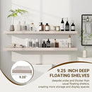 48 Inch Floating Shelves, 3D Textured Wood Grain, 48"x9.25"x1.5" Inch Deep Floating Shelves for Wall, Wooden Shelves for Bathroom, Bedroom, Living Room, Washed White by CozyNest Decor