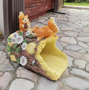 Squirrel Statues Gutter Downspout Extension Statues Garden Decoration,Resin Statue Outdoor Decor,Animal Downspout Diverter,Decorative Gutter Extension,3"×4" Downspout Extender Diverter Splash Block by GreenHaven Gardens