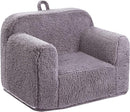 Kids Snuggly-Soft Sherpa Chair, Cuddly Toddler Foam Chair for Boys and Girls, Grey by TinyTreasures Baby Boutique
