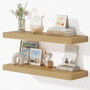 Dreamland 32 Inches Floating Shelves for Wall, 9.3" Deep Long Floating Shelves Set of 2, Large Display & Storage Shelf, Wall Shelf for Bathroom Bedroom Living Room Kitchen Office, Oak by CozyNest Decor
