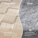 Cozy Bliss Checkered White Faux Rabbit Fur Throw Blanket, Soft Fuzzy Fluffy Minky Cream Furry Blankets for Couch, Bed (Tan, King(108" x 90") by CozyNest Decor