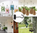 Hanging Plant Bracket 6inch Metal Plant Hook Shepherds Hook Decorative Wall Plant Hanger for Hanging Lanterns, Bird Feeder, Flower Basket, Home Decor Indoor & Outdoor 8 Pack Black by GreenHaven Gardens