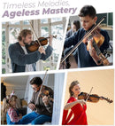 Vangoa Violin 4/4 Full Set Size, Fiddle Solid Spruce Wood Tiger Pattern for Professional Advanced Intermediate Beginners Adults Student Starter Acoustic Violins Kit Outfit Ebony Fittings, Hard Case by TinyTreasures Baby Boutique