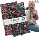 SunnyBay Small Microwave Heating Pad, Microwavable Versatile Cold/Heated Neck and Shoulder Wrap for Back Pain and More, Moist Heat Cotton-Fleece Pad, 6x11 Inches, Meadow & Melody Flowers, Pack of 2 by CozyNest Decor