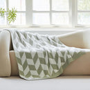 Snuggle Sac Sage Green Bedding Blankets Twin Size, Super Soft Warm Blankets Oversized Cozy Knit Fuzzy Blanket for Living Room, Chevron Green,60x80 inches by TinyTreasures Baby Boutique
