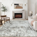 9x12 Area Rugs for Living Room Rug Washable: Modern Large Rug for Dining Room Bedroom Carpet Non Slip 9 by 12 Indoor Abstract Nursery Home Office Brown Grey by TinyTreasures Baby Boutique