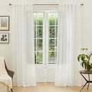 MYSKY HOME 90 Inch Curtains for Sliding Glass Door Windows, Living Room Decoration Cotton Drapes Soft Comfortable Touch Farmhouse Country Patio Treatment Set, 50" Width, Natural, 2 Panels by CozyNest Decor