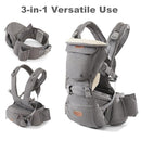 SUNVENO 3 in 1 Ergonomic Baby Carrier with Hip Seat for Newborns and Toddlers, Supports 20 lbs and Up, Waist and Back Relief with Large Weight Capacity for All Season Use, Grey by TinyTreasures Baby Boutique