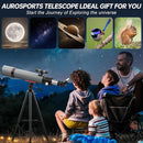 Aurosports Telescope for Adults High Powered - 90mm Aperture 600mm Refractor Telescope for Kids & Beginners -Portable Travel Telescope with Phone Adapter Tripod Wireless Remote & Carry Bag by TinyTreasures Baby Boutique