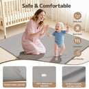 Baby Play Mat 47x47 Inches, Extra Thick 1.2" Foam Floor Mat for Tummy Time & Crawling, Waterproof Non-Slip Faux Leather Playpen Mat for Infants Toddlers, Indoor Outdoor Gym Activity, Gray by TinyTreasures Baby Boutique