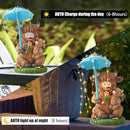Solar Garden Statues Resin Loving Highland Cow Umbrella Lights Outdoor Decor Gifts for Yard, Patio Decorations by GreenHaven Gardens