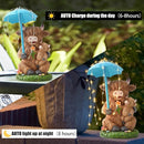 Solar Garden Statues Resin Loving Highland Cow Umbrella Lights Outdoor Decor Gifts for Yard, Patio Decorations by GreenHaven Gardens