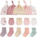 Baby Hats Mittens and Socks Set Cotton Newborn Hat Beanie Soft Infant Girls Boys Caps Gloves 0-6 month by TinyTreasures Baby Boutique