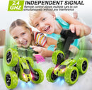 Remote Control Car for Kids Ages 6+, RC Cars Stunt Car Toy 4WD Double Sided 360° Rotating Remote Control with Headlights, Birthday Xmas Gifts for Boys 6 7 8 9 10 11 12 Green by TinyTreasures Baby Boutique