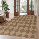 Lahome Checkered Easy Jute Indoor Outdoor Rug, 5x7 Area Rugs for Living Room Nature Large Dining Room Carpet, Washable Non Slip Indoor Outdoor Carpet for Home Office Bedroom Backyard Patio by CozyNest Decor