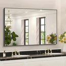 36x50inch Bathroom Mirror, Black Rectangle Mirrors with Thin Metal Frame, Large Rectangular Wall Mirror for Bathroom, Living Roomm, Hair Salon, Big Farmehouse Mirror Hang Horizontal/Vertical by CozyNest Decor