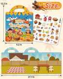 Benresive Reusable Sticker Book for Toddlers 2-4 Years, Fun Travel Stickers for Kids, Waterproof Sticker Books for Toddlers 1-3, Crafts Activities for Todddlers 1-3 2-4 3-5 - Thanksgiving by TinyTreasures Baby Boutique