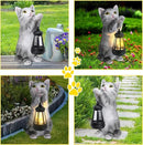 Afirst Solar Cat Statue Garden Decor, Outdoor Statue Decor with Solar Lantern Lovely Cat Figurine Patio Lawn Yard Art Ornaments Housewarming Gift by GreenHaven Gardens