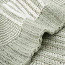 Amélie Home Chenille Knit Throw Blanket for Couch, Checkered Texture Decorative Soft Blanket for Sofa, Bed & Living Room, 50"x60", Sage Green & White by CozyNest Decor