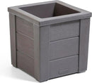 Step2 Lakewood Square Planter Box, Outside All-Season All-Weather Gardening Pot for Patio and Front Porch, Dark Cedar, 2-Pack by GreenHaven Gardens