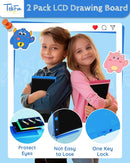 TEKFUN 2 Pack LCD Writing Tablet with Stylus, 8.5in Erasable Doodle Board Mess Free Drawing Pad for Kids, Car Trip Educational Toys Birthday Christmas Gift for 3 4 5 6 7 Girls Boys (2*Blue) by TinyTreasures Baby Boutique