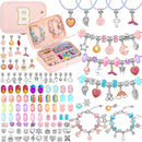 Girls Charm Bracelet Making Kit with Jewelry Box for Kids Charm Beads for Jewelry Making DIY Bracelet Craft Kit for Girls Age 8-12 Birthday Gifts Valentine Christmas by TinyTreasures Baby Boutique