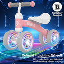 Baby Balance Bike Toys for 12-36 Months Kids Toy Boy and Girls Gifts Toddler Best First Birthday Gift Children Walker No Pedal Infant 4 Wheels Bicycle (Colorful, Pink-Light) by TinyTreasures Baby Boutique