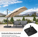 PURPLE LEAF 10' × 10' Patio Cantilever Umbrella with Base Outdoor Square Adjustable Offset Umbrellas with 360-degree Rotation and 8 Heavy Duty Metal Ribs for Garden Deck Pool Beige by GreenHaven Gardens