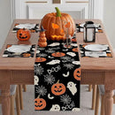 XCHI Boo Spooky Ghost Pumpkin Halloween Table Runner Burlap Table Decoration for Home Kitchen Dining Dinner Indoor Holiday Farmhouse Decor 13x72 Inch by CozyNest Decor