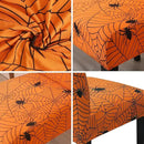 JQinHome Halloween Orange Dining Chair Slipcover, Spider Web Chair Covers Set of 4 ，High Stretch Washable Chair Protector Cover for Dining Room, Kitchen,Home Party,Wedding Ceremony(Orange, 4PC) by CozyNest Decor
